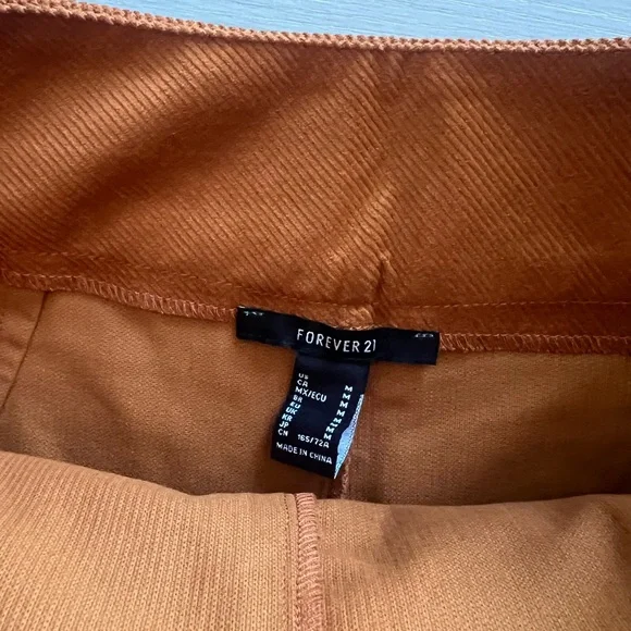 Forever 21 Cord Mini Skort Womens Mid Rise Pleated Skirt Juniors - Picture 5 of 6